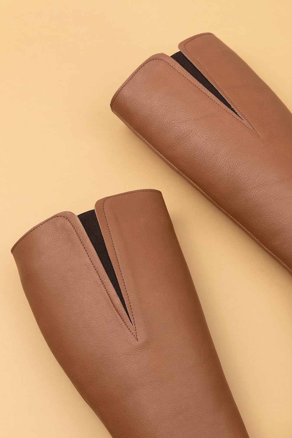 Gondol Hakiki Deri Yanları Latikli Esnek Binici Çizme anl.2704 - Ceviz - 40