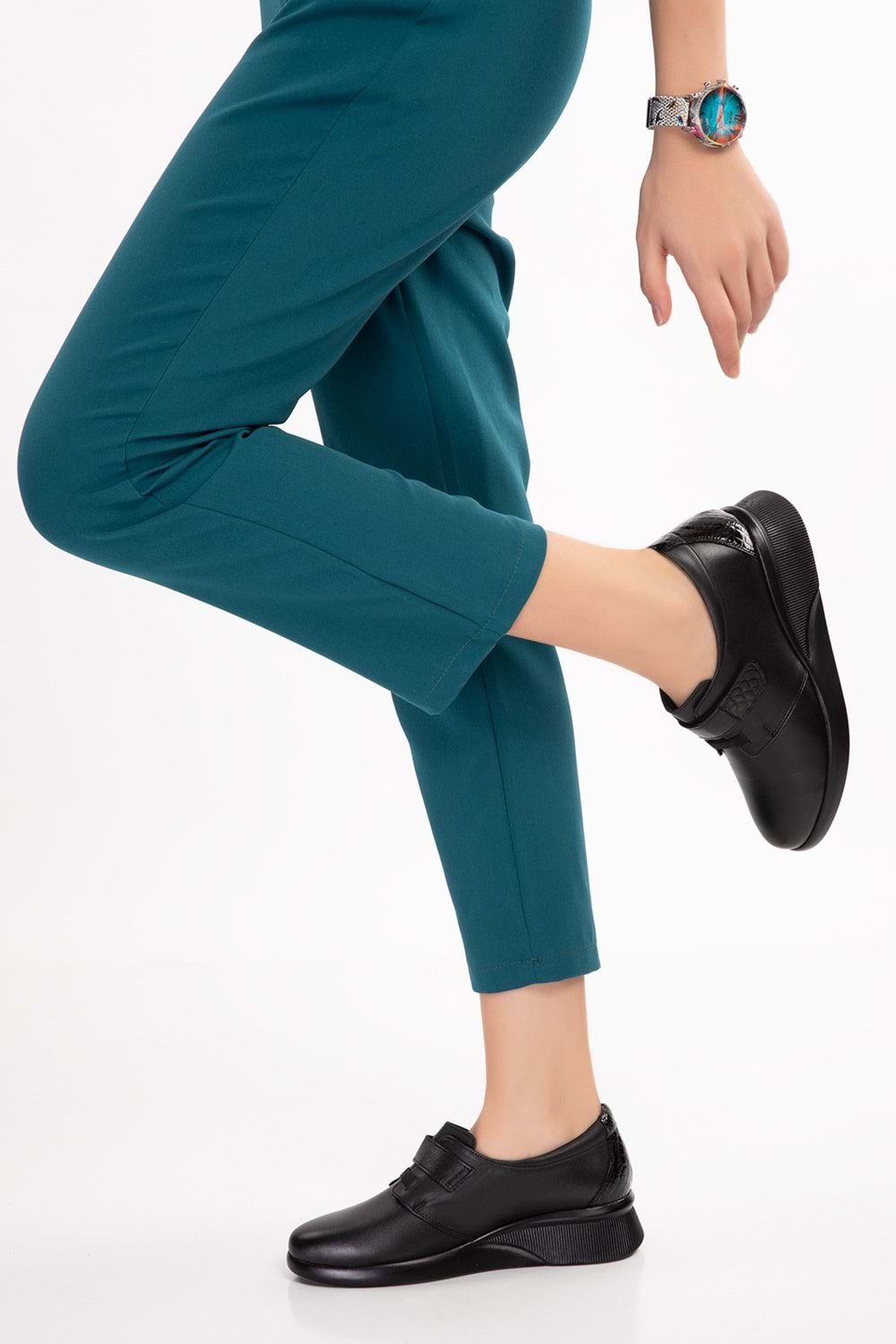 Gondol Hakiki Deri Anatomik Taban Rahat Lastik Bağcıklı Ayakkabı elnr.5808 - Siyah - 37