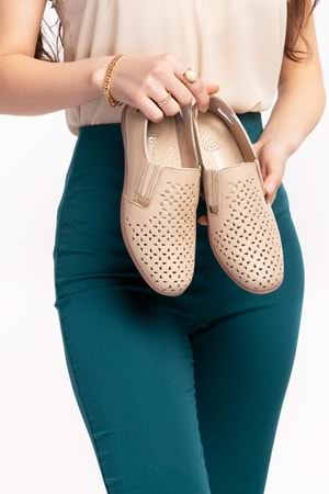 Gondol Hakiki Deri Ortopedik Taban Günlük Ayakkabı esfa.152y - Bej - 36