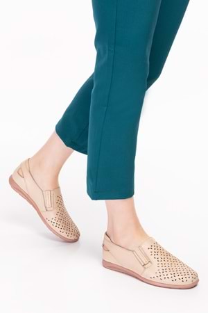 Gondol Hakiki Deri Ortopedik Taban Günlük Ayakkabı esfa.152y - Bej - 36