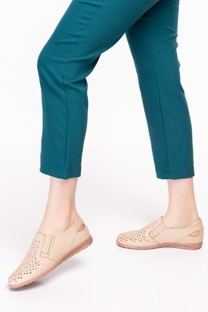 Gondol Hakiki Deri Ortopedik Taban Günlük Ayakkabı esfa.152y - Bej - 36