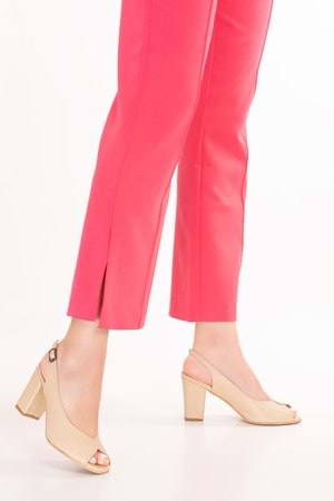 Gondol Kadın Hakiki Deri Klasik Topuklu Ayakkabı şhn.0091 - Bej - 34