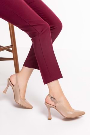 Gondol Kadın Hakiki Deri Stiletto Ayakkabı şhn.824 - Vizon - 42