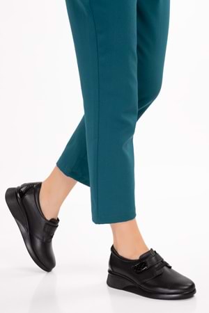 Gondol Hakiki Deri Anatomik Taban Rahat Lastik Bağcıklı Ayakkabı elnr.5808 - Siyah - 37