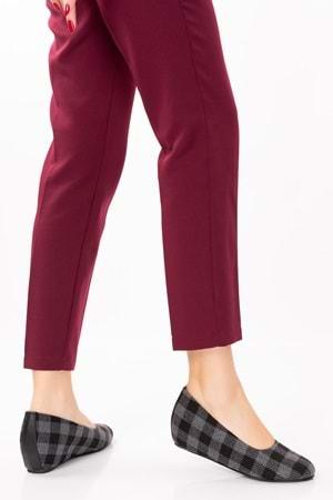 Gondol İçi Deri Ekose Desenli Ev Ayakkabısı mik.590 - Siyah - 41