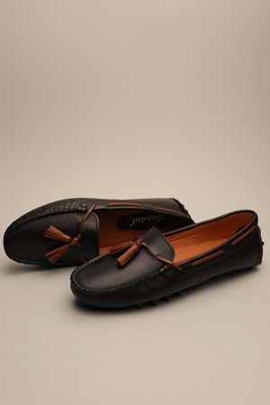 Gondol Kadın Hakiki Deri Klasik Loafer Siyah 41 ttx.786