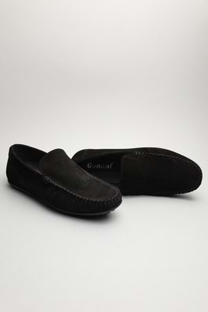 Gondol Erkek Hakiki Deri Klasik Loafer Siyah Süet 41 ttx.60143