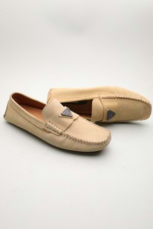 Gondol Erkek Hakiki Deri Klasik Loafer Bej Yeşil 42 ttx.601187